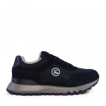Sneakers bărbați Luca di Gioia bleumarin din piele și textil 3919BP179VBL ieftini de firma originali