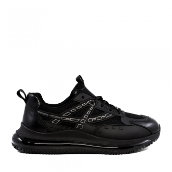Sneakers bărbați Luca di Gioia negri din piele și textil 3919BP047N ieftini de firma originali