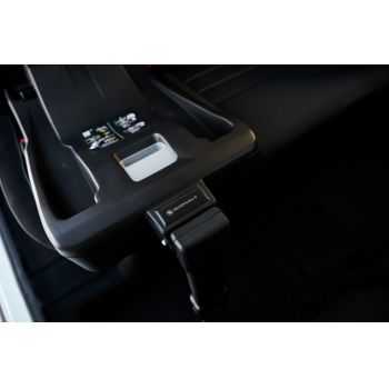 Carucior 4 in 1 Adamex Olivia cu baza Isofix Linen  EcoLeather BR260 Grey Fox, landou cu suport de cap reglabil pe inaltime, parte sport reglabila pana la orizontala, suspensii SAS