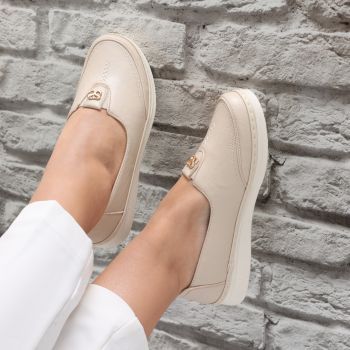 Pantofi dama casual Bej din Piele Ecologica Suraia