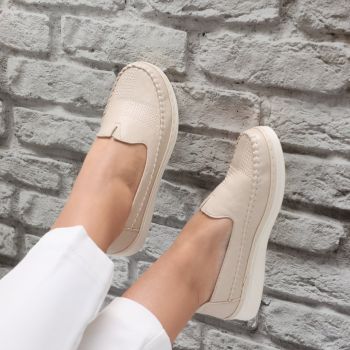 Pantofi dama casual bej din Piele Ecologica Zinam ieftini