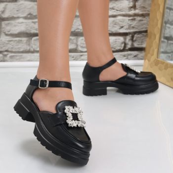 Pantofi dama Casual Negri din Piele Ecologica Aninsa ieftini
