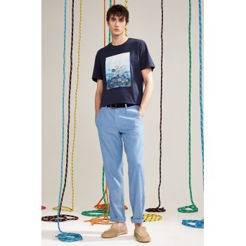 Medicine tricou din bumbac barbati, culoarea albastru marin, cu imprimeu