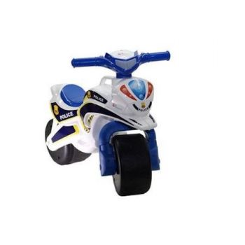 Motocicleta Ride-on de politie Doloni Alb cu sunete si lumini,roti rezistente,de la 3 ani, greutate maxima suportata 30 kg
