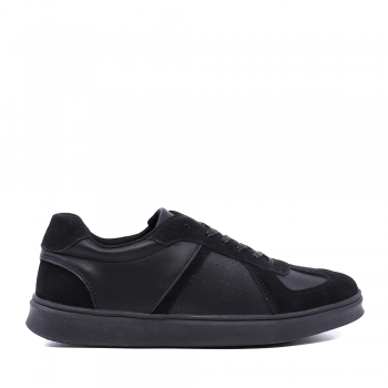Sneakers bărbați Thezeus negri din piele și piele întoarsă 2349BP24060N ieftini de firma originali