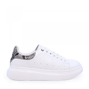 Sneakers ușori femei Benvenuti albi din piele cu detaliu 1539DP0701A ieftini la reducere