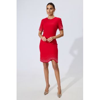 Rochie de ocazie din crepe cu strass-uri Lottie Rosie