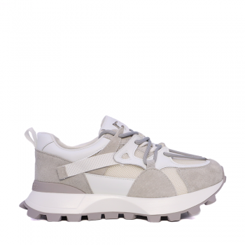 Sneakers chunky femei Luca di Gioia albi din piele întoarsă 1299DP3610VA ieftini la reducere