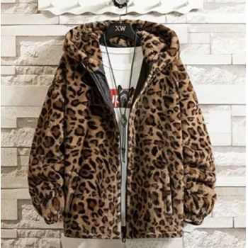 Jacheta animal print, de dama,cu gluga, model 1