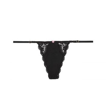 Lace-trim adjustable v-string panty m