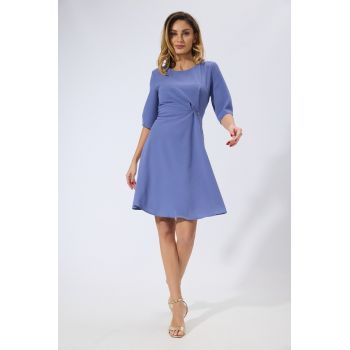 Rochie eleganta in clos cu pliuri Dorry Indigo