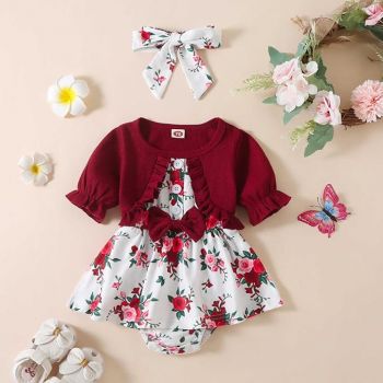 Rochita Body Fetita cu Imprimeu Floral Fabiana - 9-12 luni