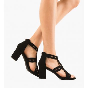 Sandale cu toc Vedre Negre