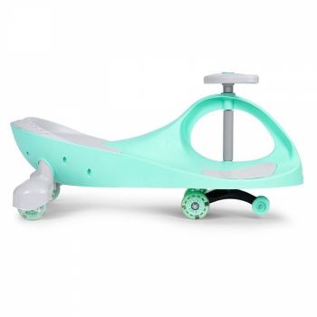 PlasmaCar gravitationala Ecotoys YM-SW-1 verde, tip barca cu roti led din cauciuc moale, suporturi antiderapante pentru picioare, sarcina maxima 120 kg
