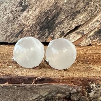 Cercei stud selenit 8 mm