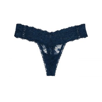 Lace-up lace thong panty s