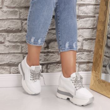 Sneakers dama cu platforma Albi din Piele Ecologica Norota de firma originali