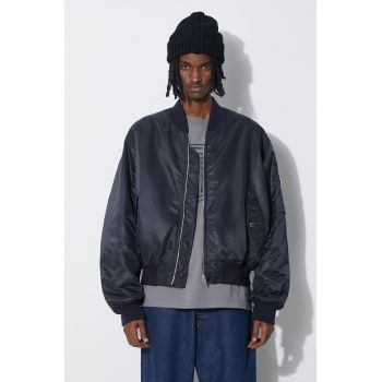 AMBUSH geaca bomber Nylon Bomber barbati, culoarea albastru marin, de tranzitie, oversize, BMEH012S24FAB