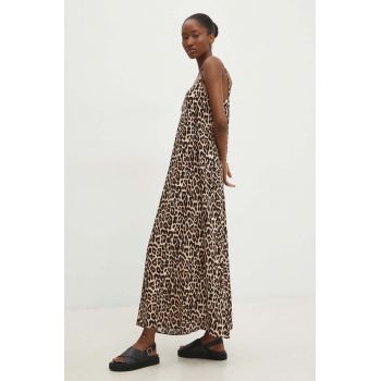 Answear Lab rochie culoarea maro, maxi, evazati