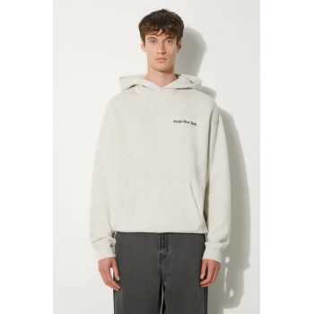 Awake NY hanorac de bumbac Serif Hoodie barbati, culoarea gri, cu glugă, melanj, SP24-HD003 de firma original