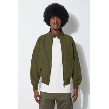 Baracuta geaca bomber G9 Cloth barbati, culoarea verde, de tranzitie, BRCPS0001