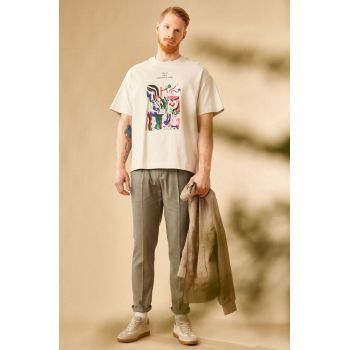 Medicine tricou din bumbac barbati, culoarea gri, cu imprimeu de firma original