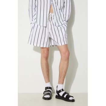 MKI MIYUKI ZOKU pantaloni scurti din bumbac Striped Shorts culoarea negru, STRIPED.SHORTS