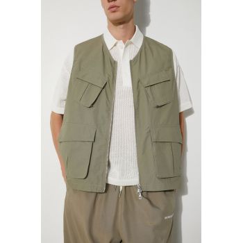MKI MIYUKI ZOKU Ripstop Cargo Vest culoarea verde, de tranzitie, RIPSTOP.CARGO.VEST