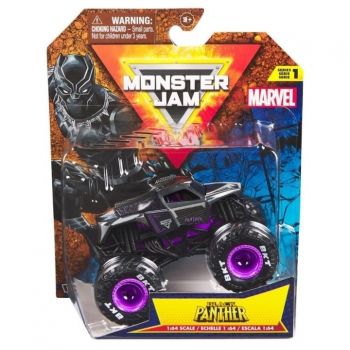 Masinuta Monster Jam 1:64 Marvel Single - Black Panther