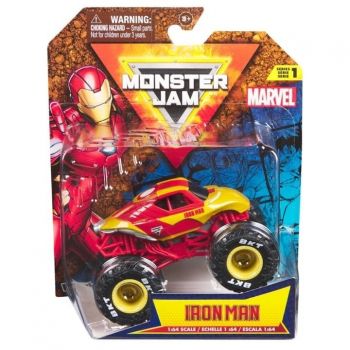 Masinuta Monster Jam 1:64 Marvel Single - Iron Man