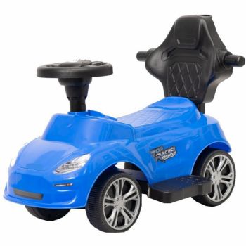 Masinuta pentru copii Novokids Top Racer Albastru fara pedale, cu melodii si lumini, maner de impins detasabil
