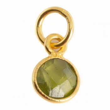 Pandantiv peridot 0.6 cm,  piatra lunii august, birthstone