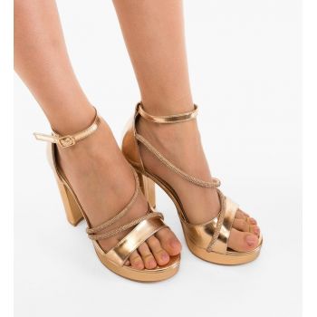 Sandale cu toc Poppy Bronze
