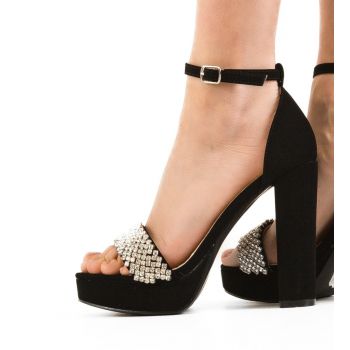 Sandale cu toc Powell Negre
