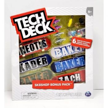 Set 6 mini placi skateboard, Tech Deck, Bonus Pack, Baker