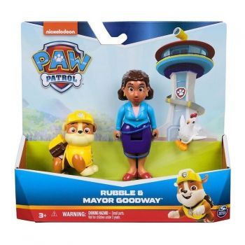 Set figurina Paw Patrol - Rubble si Mayor Goodway
