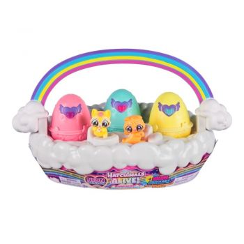Set figurine in cosulet, Hatchimals, Alive Neon Rainbow Basket