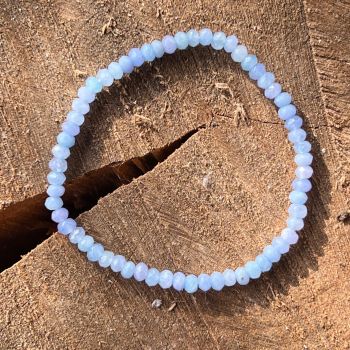Bratara fatetata discuri agat albastru 4 mm