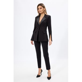 Costum elegant format din sacou si pantaloni Enzo Negru