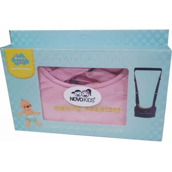 Ham pentru copii Novokids First Walking Assistant Roz cu Maner confortabil, Intaritura, Material moale, Greutate admisa 15 kg, Lavabil