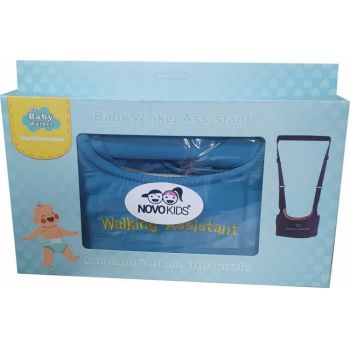 Ham pentru copii Novokids First Walking Assistant Turquoise cu Maner confortabil, Intaritura, Material moale, Greutate admisa 15 kg, Lavabil
