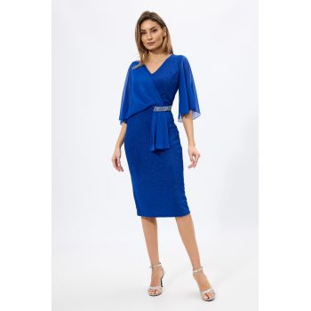 Rochie de ocazie din licra cu glitter Vanity Albastra