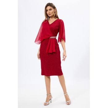 Rochie de ocazie din licra cu glitter Vanity Rosie