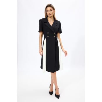 Rochie office cu model petrecut si pliuri Pierra Neagra