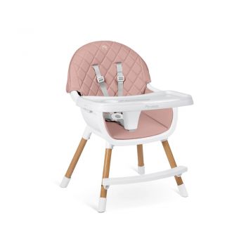 Scaun de masa multifunctional 3in1 pentru copii cu masuta reglabila si detasabila,husa din PU usor de curatat,suport picioare,transformabil in scaunel clasic Nukido Lilo Pink
