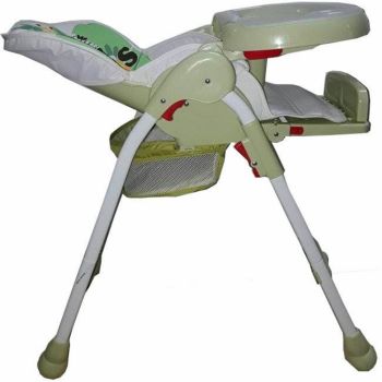 Scaun de masa pentru copii Baby Care Verde reglabil in 3 trepte, pliabil, centura de siguranta, sezut confortabil, masuta detasabila
