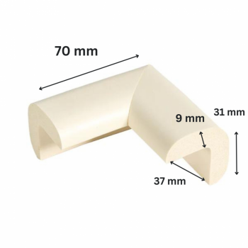 Set 4 protectii colturi pentru mobila Car Boy Safety Galben din spuma 37x70x31x9