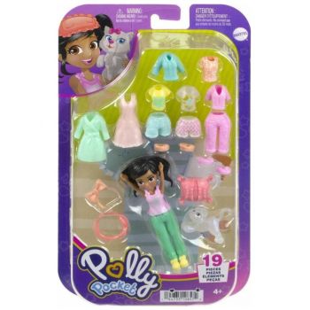 Set Polly Pocket Medium Painting Dark Skin With Pet (hkv91)