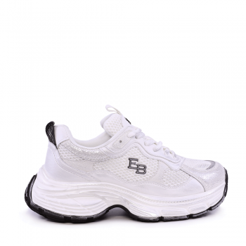 Sneakers femei Enzo Bertini albi din piele și textil 3869DP072A