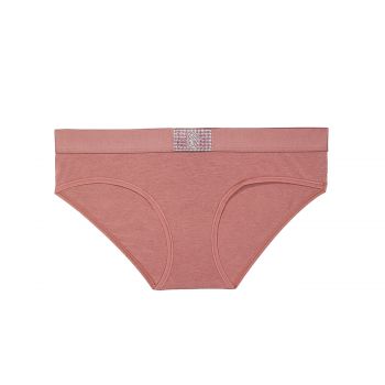 Cotton hipster underwear with glittering logo patch xs